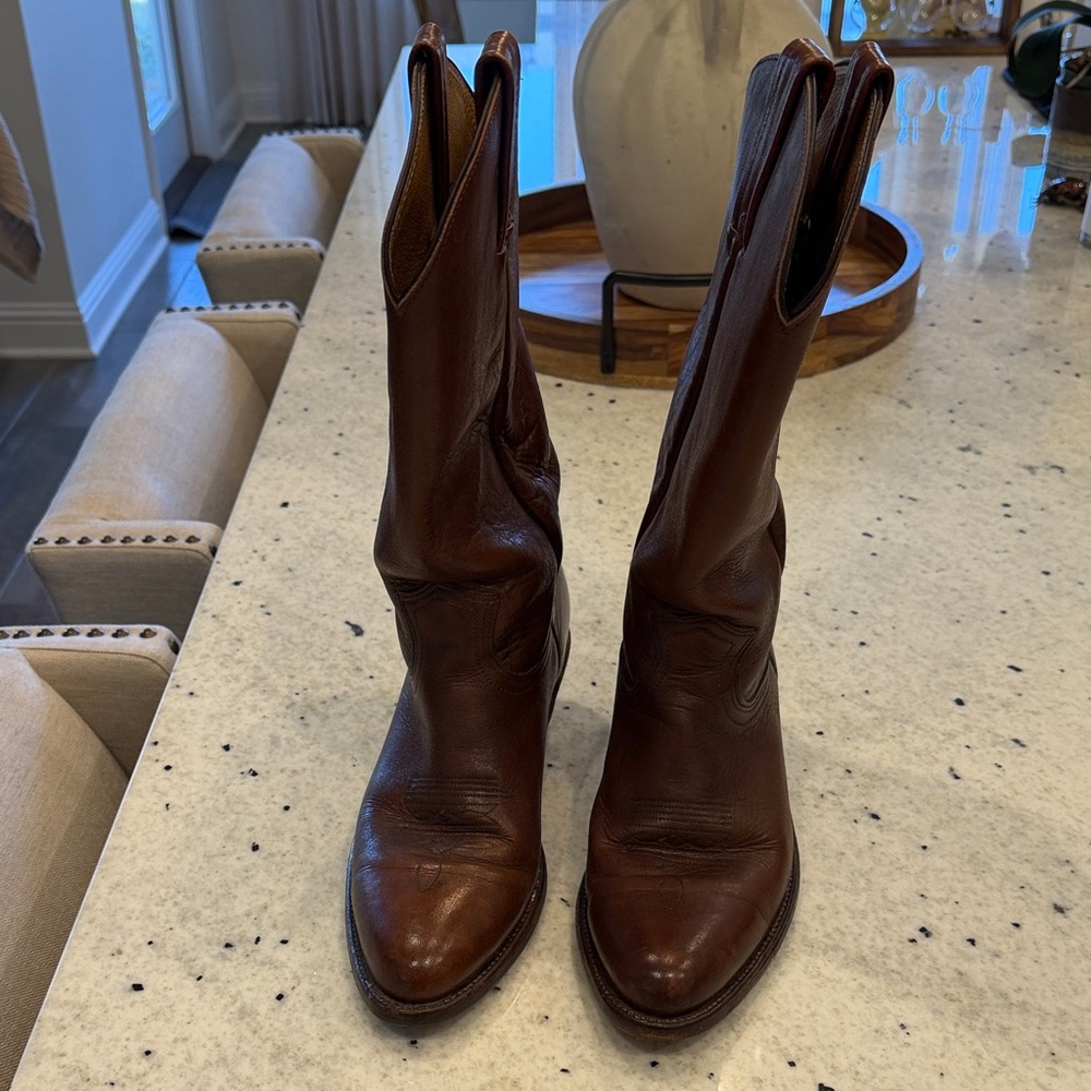Frye Brown Leather Men's Western Boots 10.5D